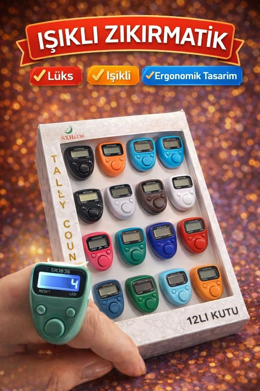 IŞIKLI LÜKS ZİKİRMATİK / 12Lİ STANT